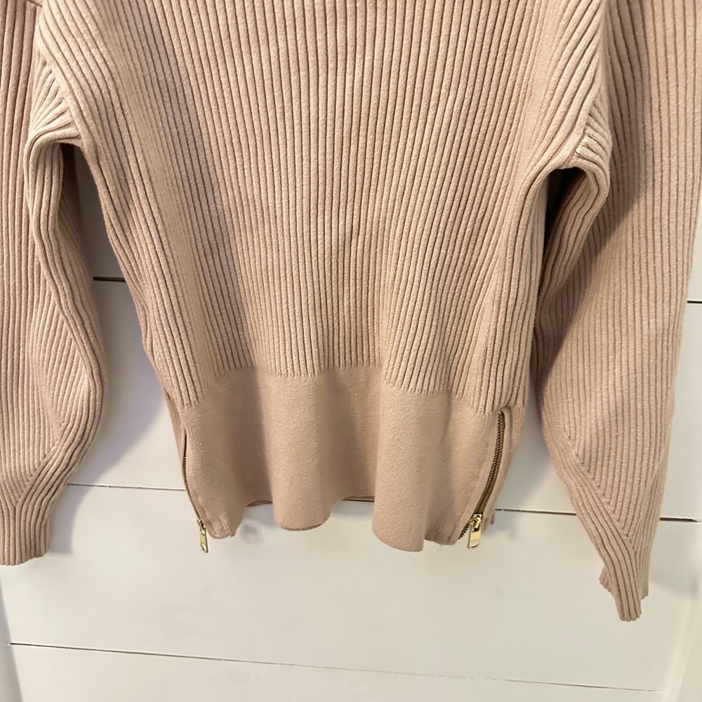 VARLEY M Haggen 2.0 tan woman boxy mock neck viscose blend ribbed stretch top - Picture 13 of 14